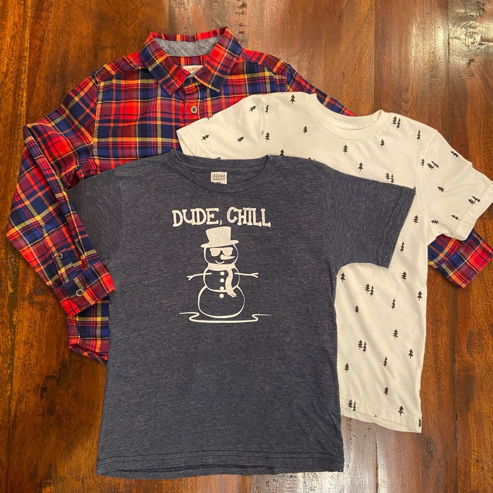 CHRISTMAS BUNDLE #2: 3 fun & festive boys shirts to mix & match